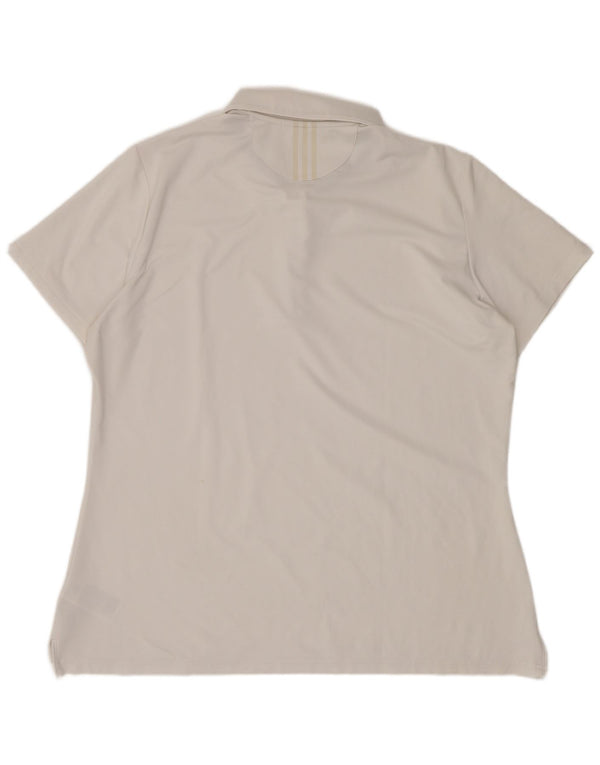 Camisa polo feminina Adidas UK 18 XL branco poliéster