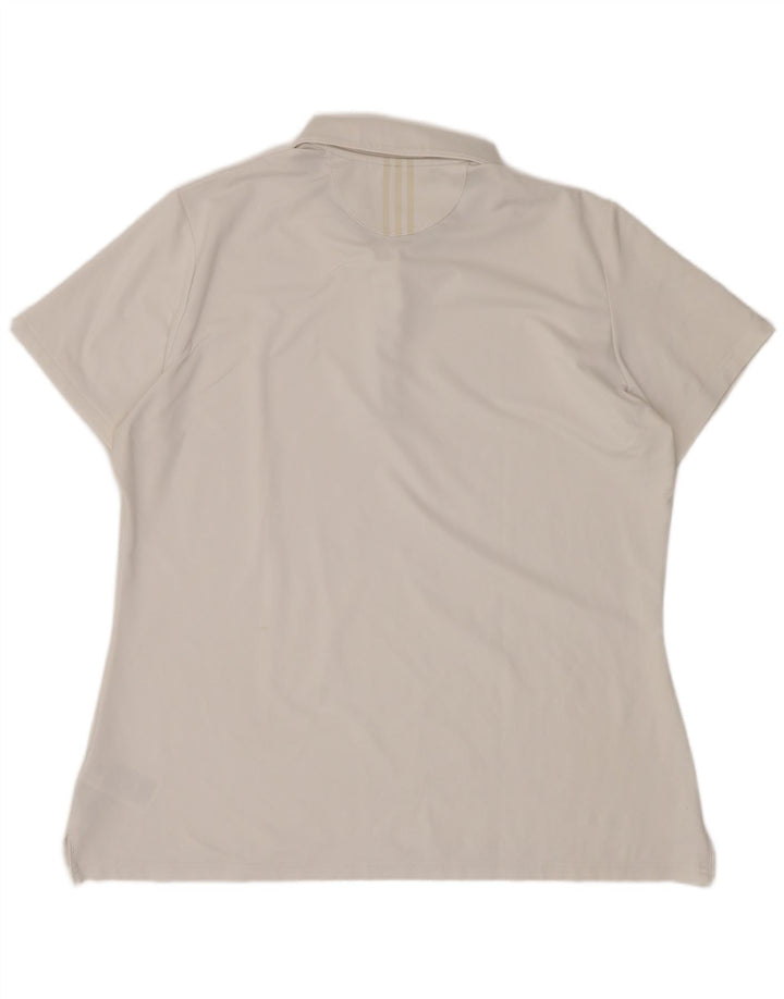 Camisa polo feminina Adidas UK 18 XL branco poliéster