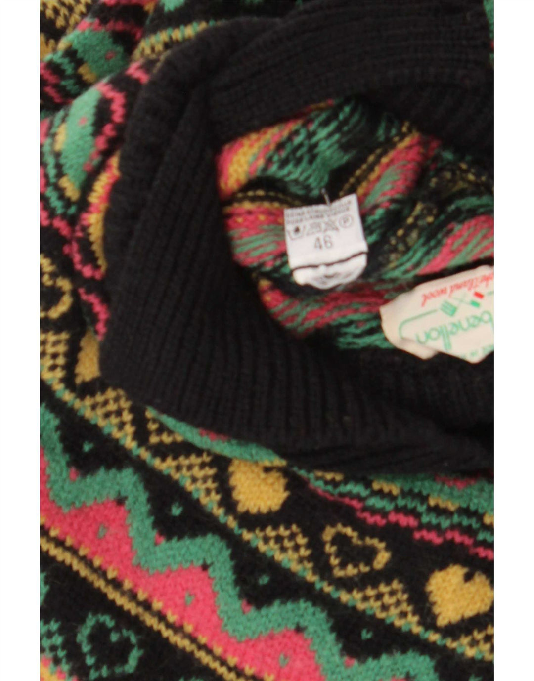 Suéter feminino Benetton com gola polo IT 46 grande multicolorido