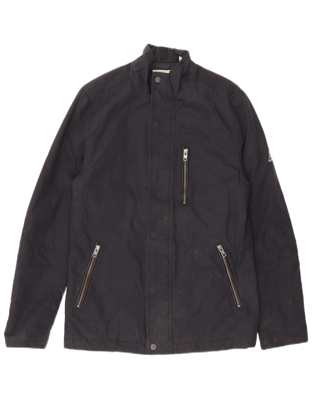 Jaqueta utilitária masculina Jack Wills Reino Unido 34 XS azul marinho algodão