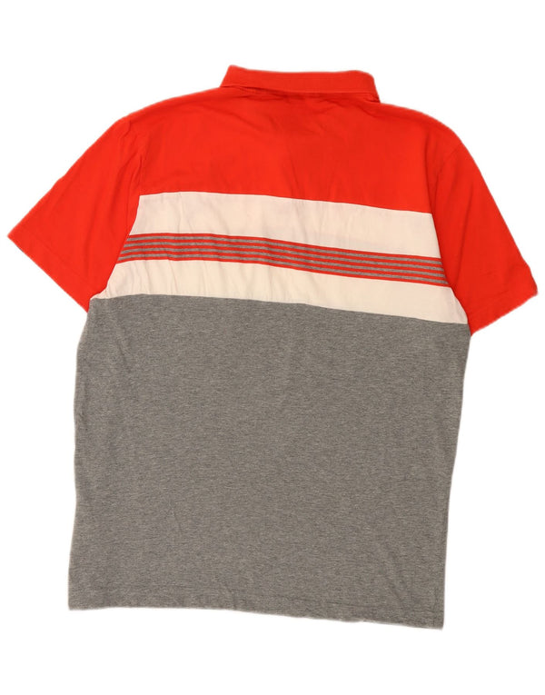 Camisa polo masculina Puma XL vermelha colorblock algodão