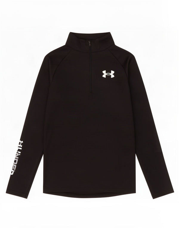 Under Armour Boys Top gráfico com zíper e manga comprida 11-12 anos grande preto