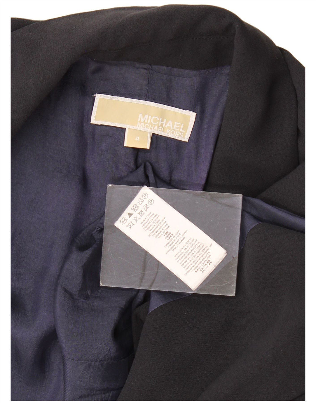 Jaqueta blazer aberta feminina Michael Kors EUA 4 poliéster preto pequeno