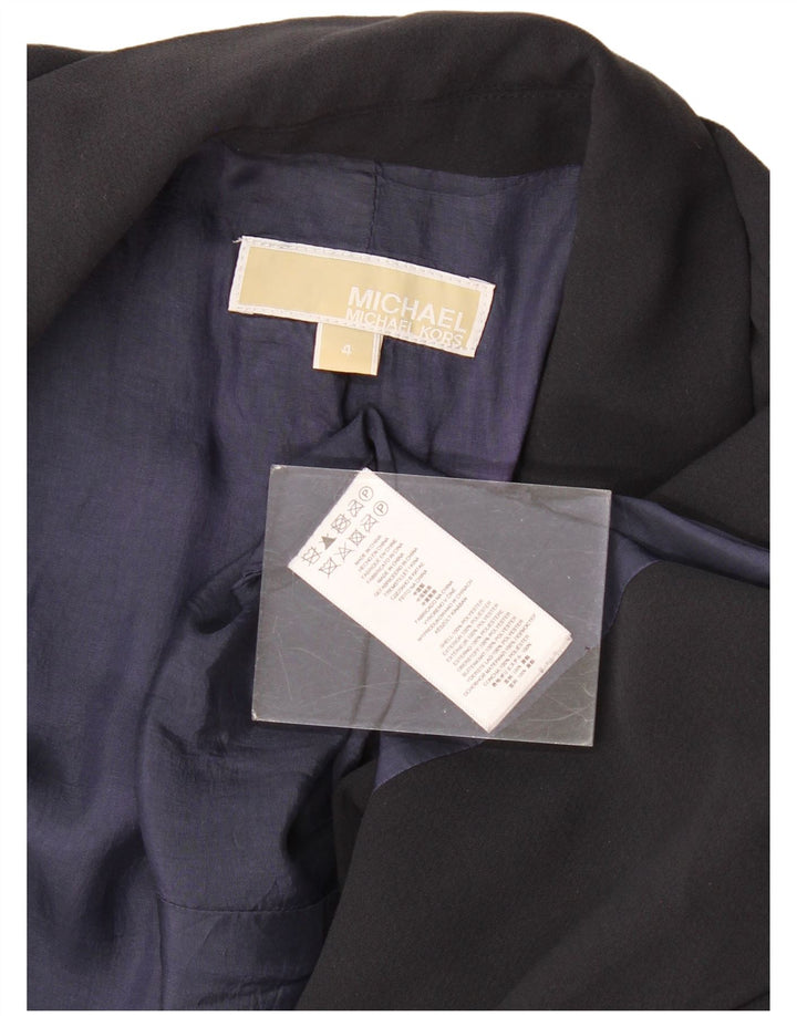 Jaqueta blazer aberta feminina Michael Kors EUA 4 poliéster preto pequeno