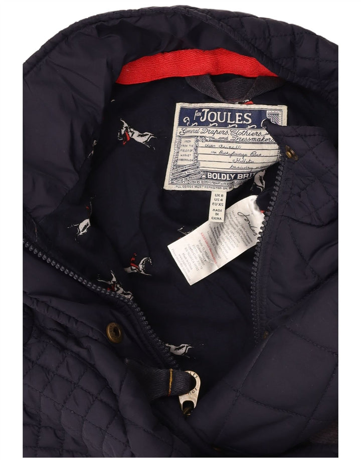 JOULES Colete acolchoado feminino UK 8 pequeno poliéster azul marinho