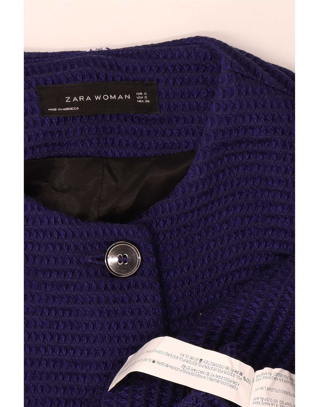 Sobretudo feminino Zara UK 10 pequeno azul marinho