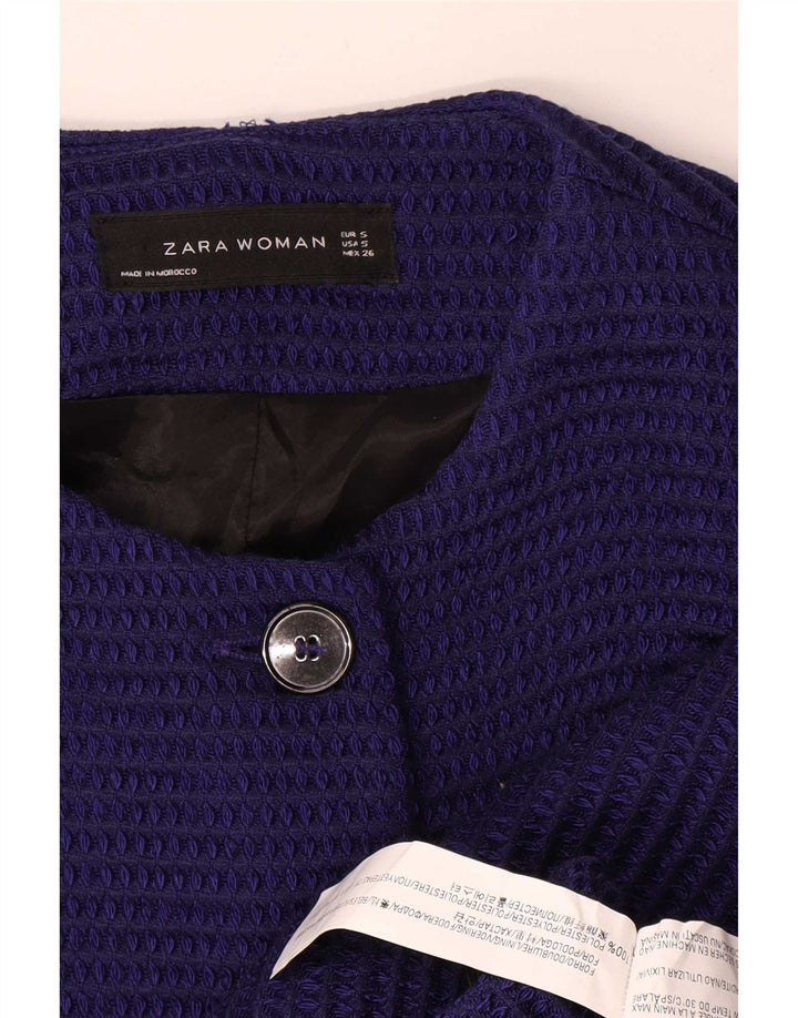 Sobretudo feminino Zara UK 10 pequeno azul marinho