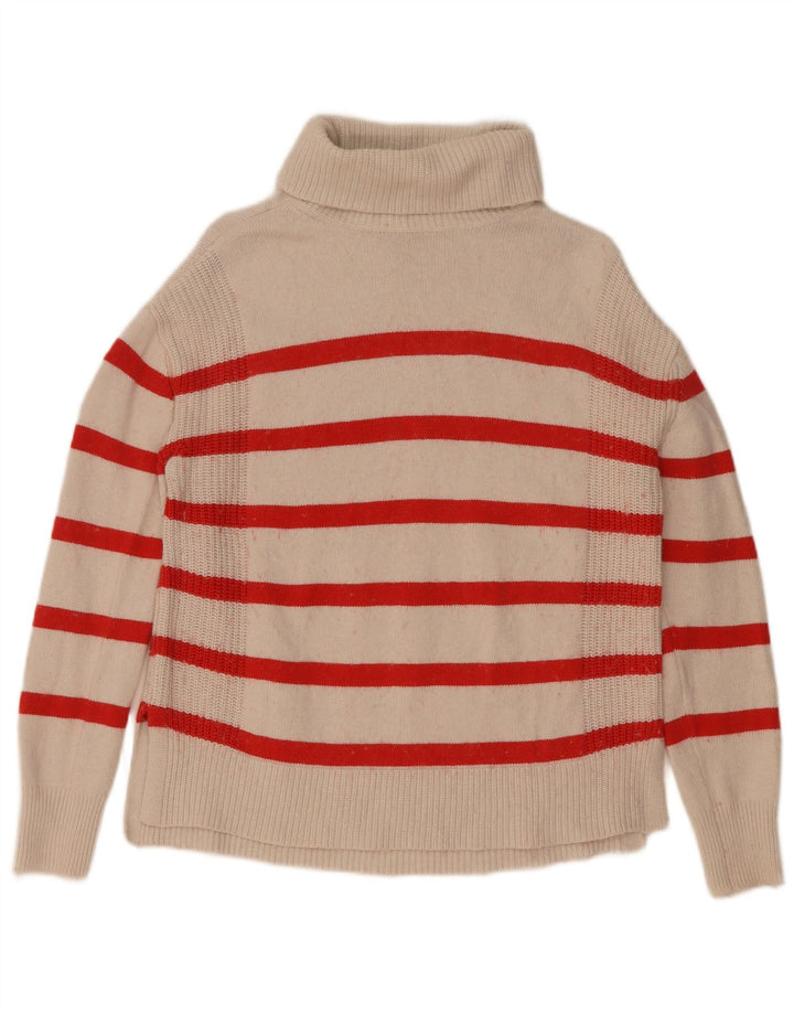 Suéter feminino Marks & Spencer com gola redonda e listrado branco pequeno Reino Unido 10