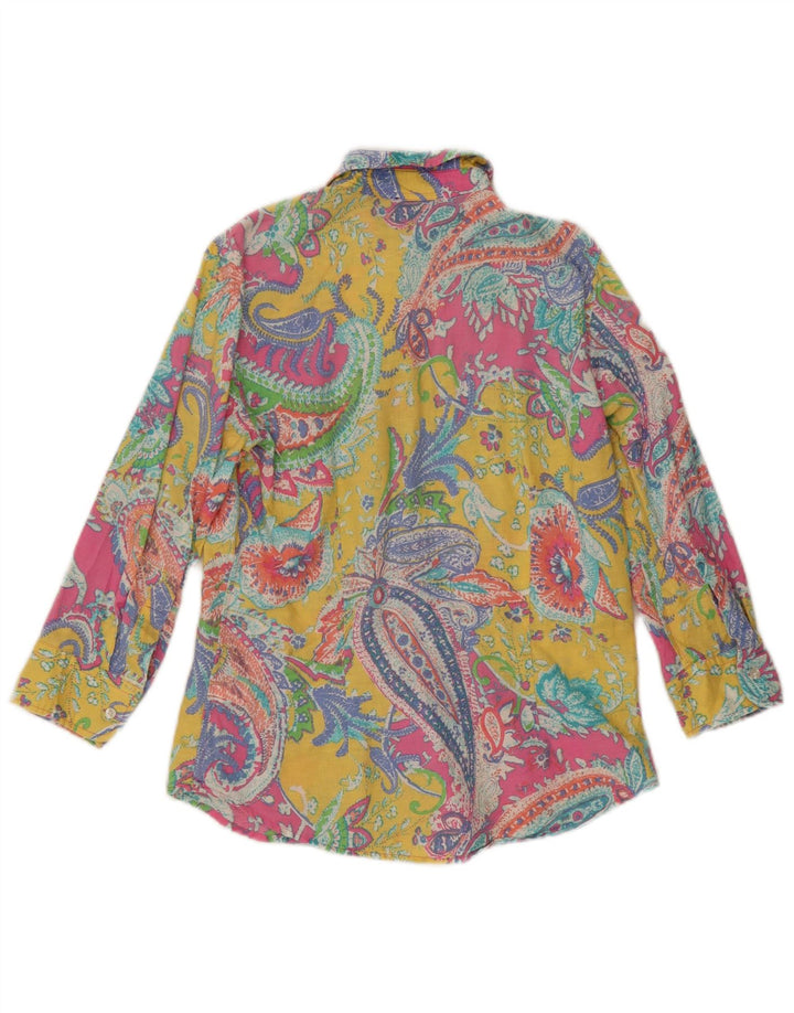 Blusa feminina manga 3/4 CHAPS Reino Unido 10 pequena paisley multicolorida