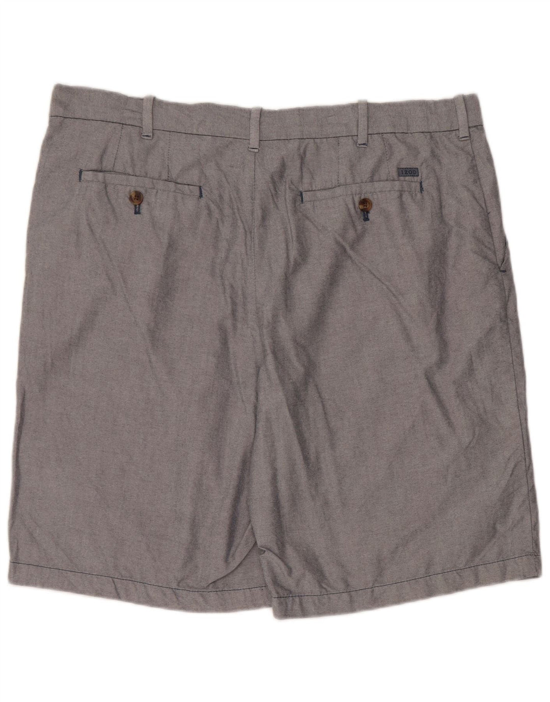 Izod Mens Chino Shorts W38 XL Algodão Cinza