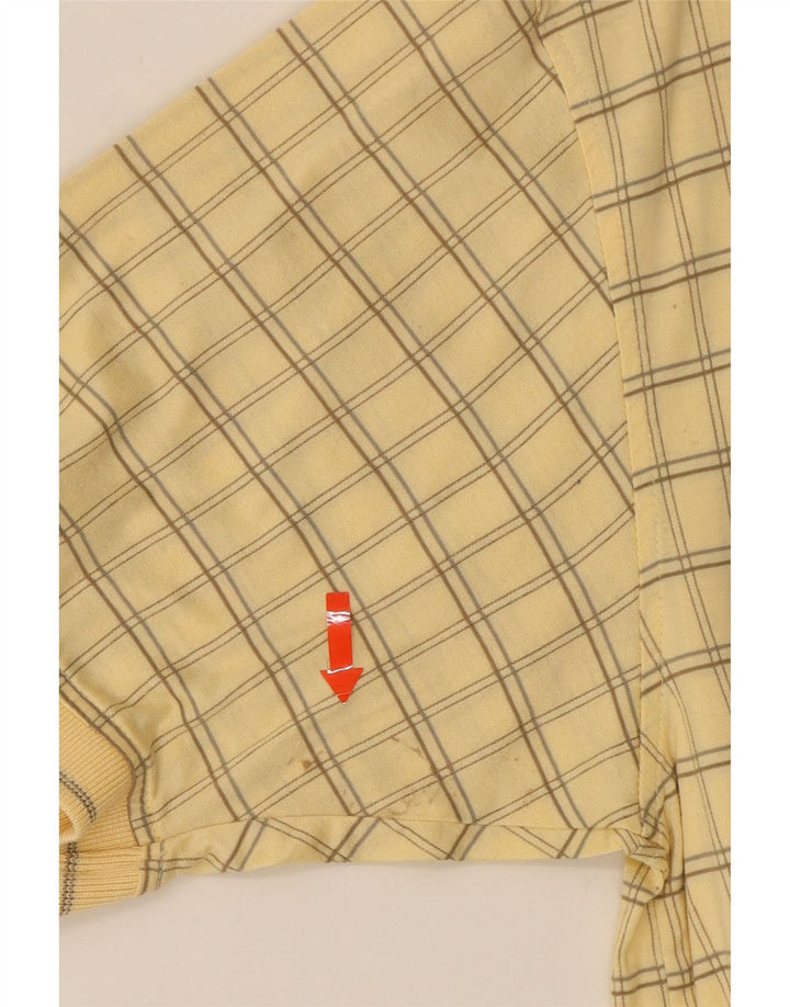 IZOD Mens Polo Shirt Medium Yellow Check Cotton Vintage Izod and Second-Hand Izod from Messina Hembry 