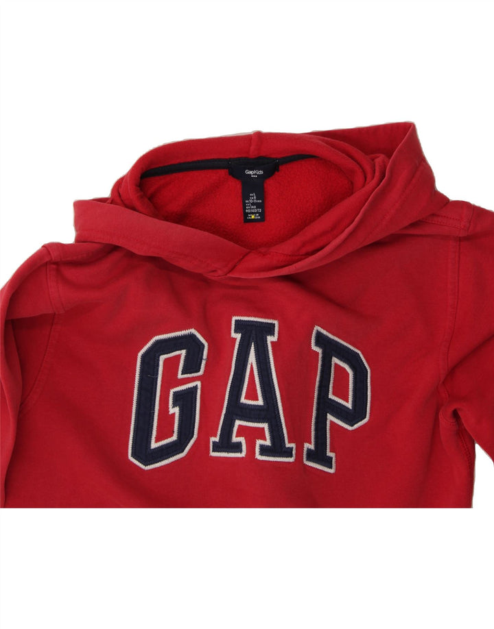 GAP Boys Graphic Hoodie Jumper 10-11 Years Red Cotton Vintage Gap and Second-Hand Gap from Messina Hembry 
