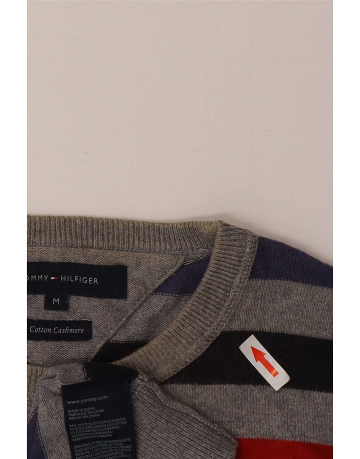 Suéter masculino Tommy Hilfiger com gola redonda listrado médio multicolorido