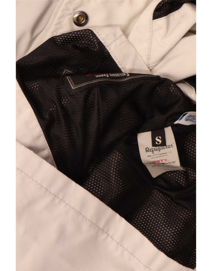 Jaqueta de chuva feminina com capuz Refrigiwear UK 10 pequena poliamida cinza