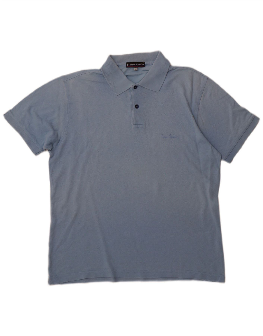 Camisa polo masculina PIERRE CARDIN algodão azul médio