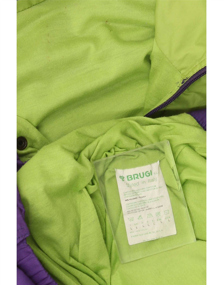 Jaqueta de chuva masculina Brugi UK 40 grande roxo Colourblock poliamida