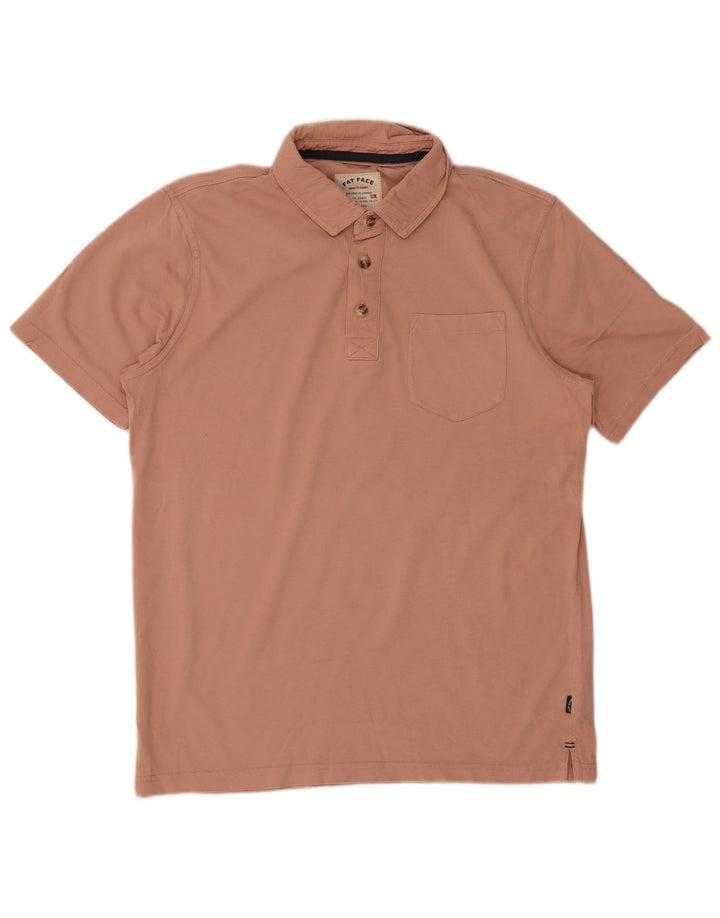 Camisa polo masculina Fat Face grande algodão rosa