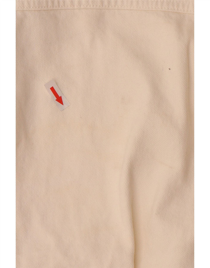 Jaqueta jeans feminina grande ZARA Reino Unido 10 algodão branco pequeno