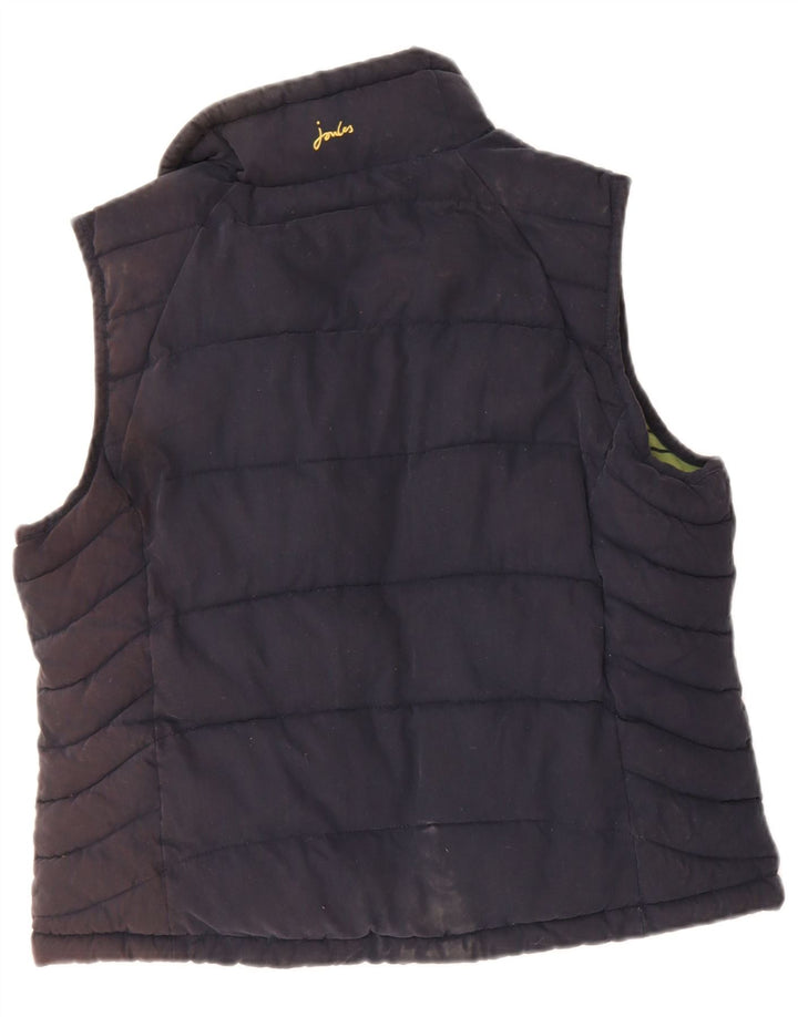 JOULES Colete acolchoado feminino UK 14 grande algodão azul marinho