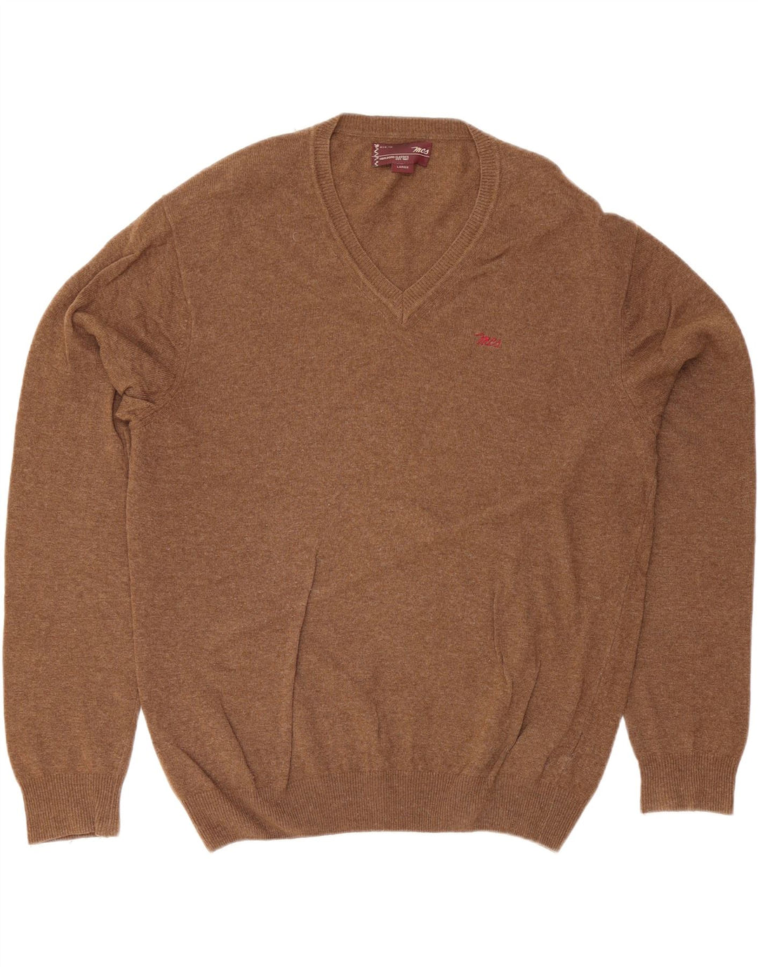 MARLBORO CLASSICS Mens V-Neck Jumper Sweater Large Brown Vintage Marlboro Classics and Second-Hand Marlboro Classics from Messina Hembry 