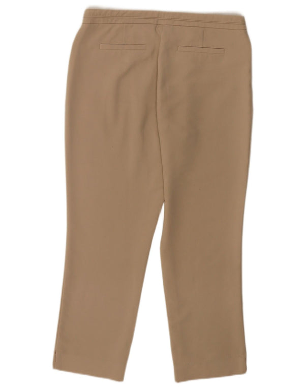 Calça feminina Monsoon Slim Cropped Reino Unido 10 Pequena W30 L25 Algodão Bege
