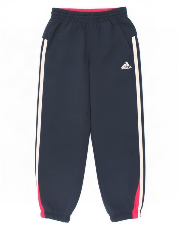 Calças de treino Adidas meninas joggers 5-6 anos azul marinho poliéster