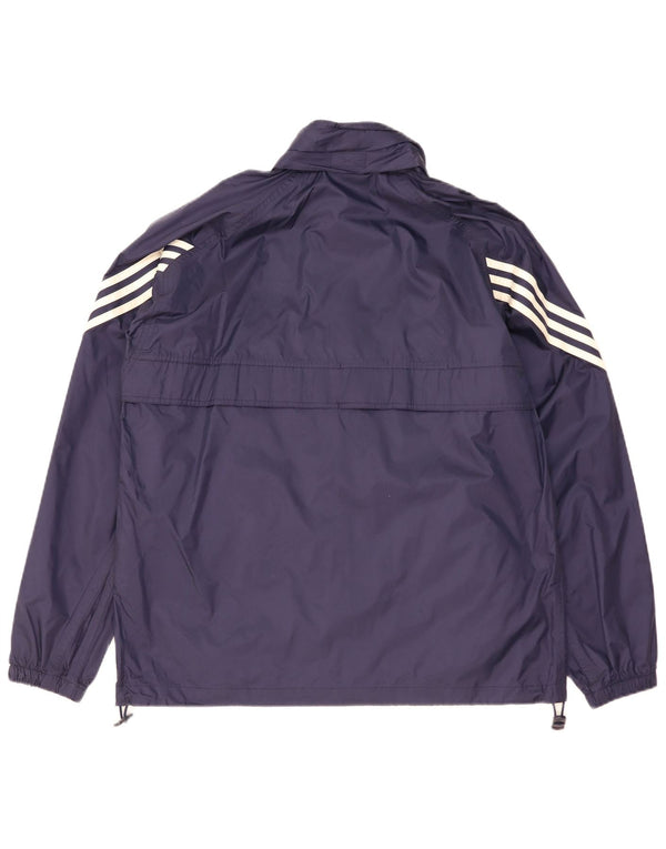 Adidas Mens Hooded Loose Fit Rain Jacket UK 36/38 Pequeno Azul Marinho Poliamida