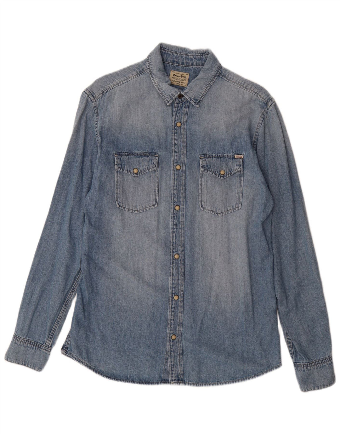 Camisa jeans masculina JACK & JONES grande algodão azul