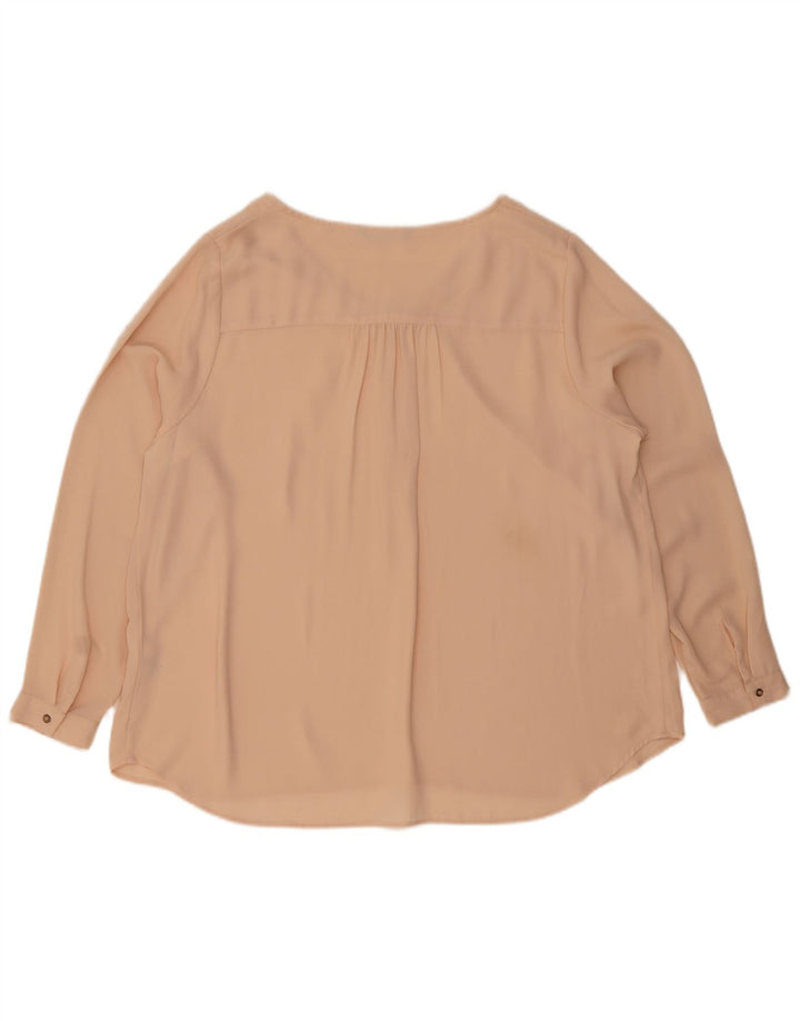Blusa feminina de manga comprida Marks & Spencer UK 20 2XL poliéster bege