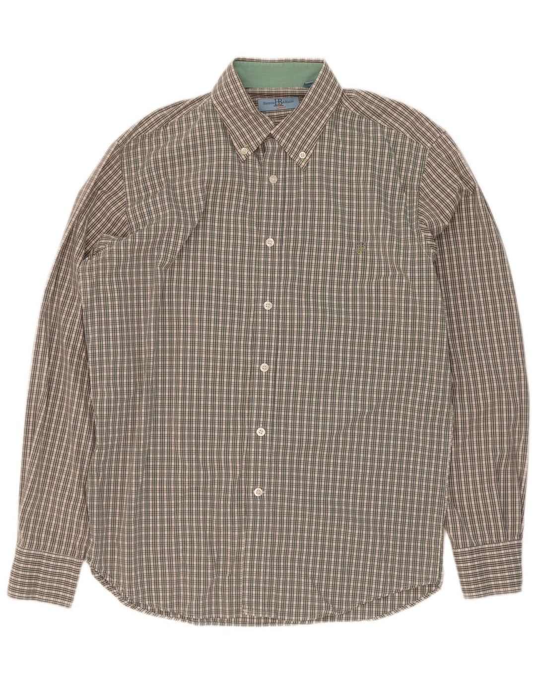 Camisa masculina Harmont & Blaine grande algodão xadrez verde