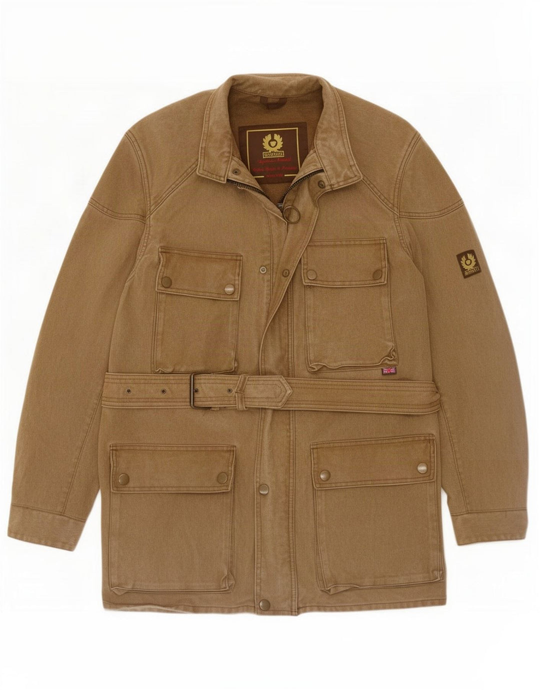 Jaqueta utilitária masculina Belstaff UK 38 algodão marrom médio
