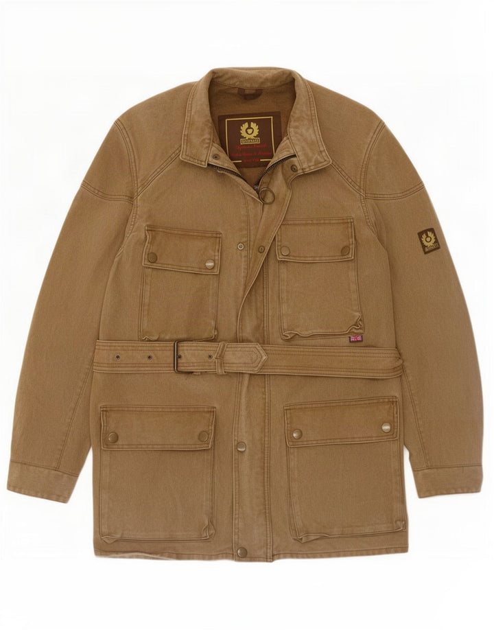 Jaqueta utilitária masculina Belstaff UK 38 algodão marrom médio