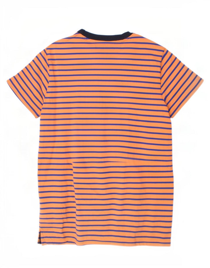 Sun68 Camiseta masculina de algodão listrado laranja de 9 a 10 anos