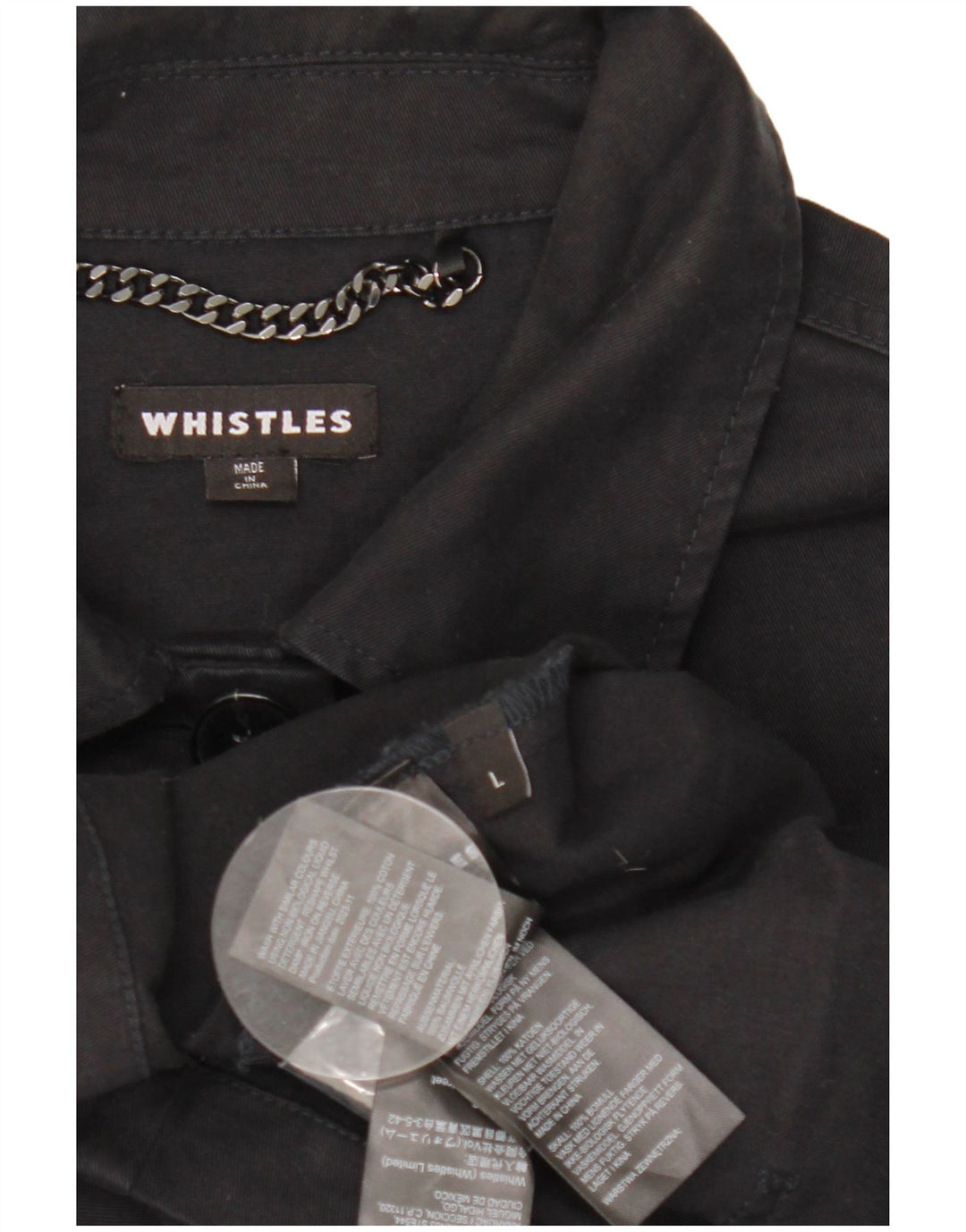 Jaqueta utilitária feminina Whistle UK 16 grande algodão preto