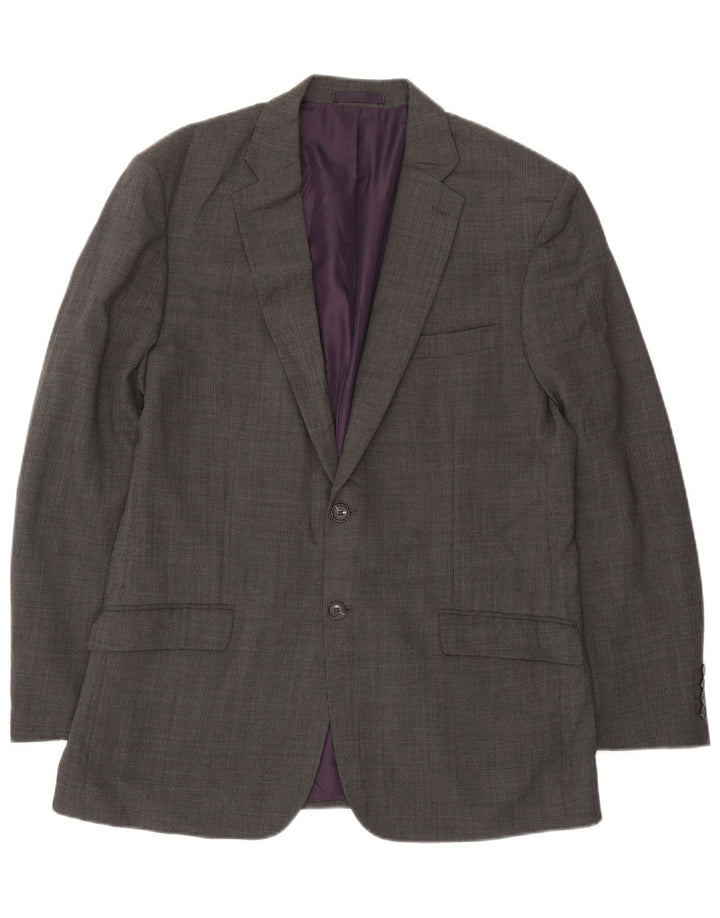 Jaqueta blazer masculina de ajuste regular de 2 botões Marks & Spencer Reino Unido 42 grande cinza