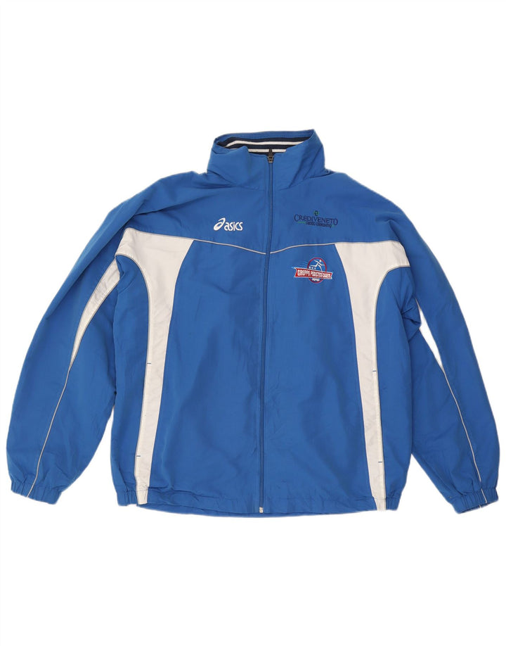 Asics Mens Tracksuit Top Jacket Grande Azul Colourblock Poliéster