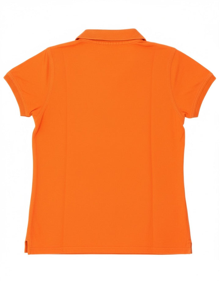Camisa polo feminina Reebok UK 12 algodão laranja médio