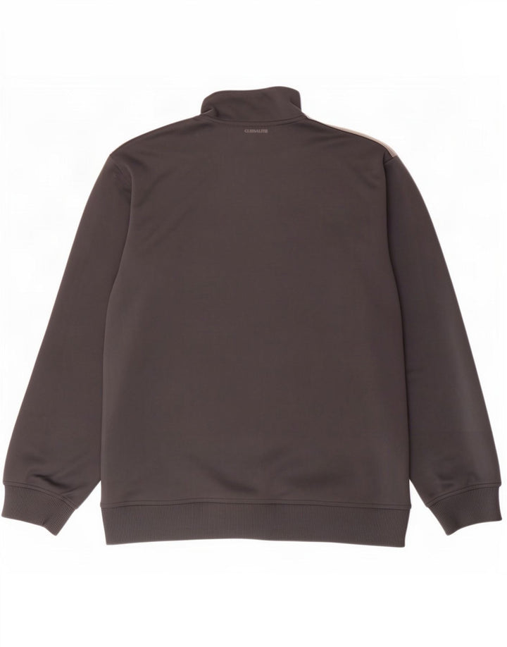 Adidas Mens Climalite Tracksuit Top Jacket Grande Cinza Colorblock Poliéster