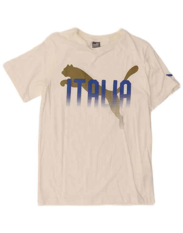 Camiseta PUMA Meninos Graphic 13-14 Anos Algodão Branco