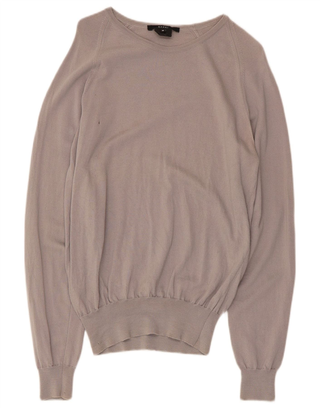 Suéter feminino Gucci com gola canoa Reino Unido 12 lã cinza médio