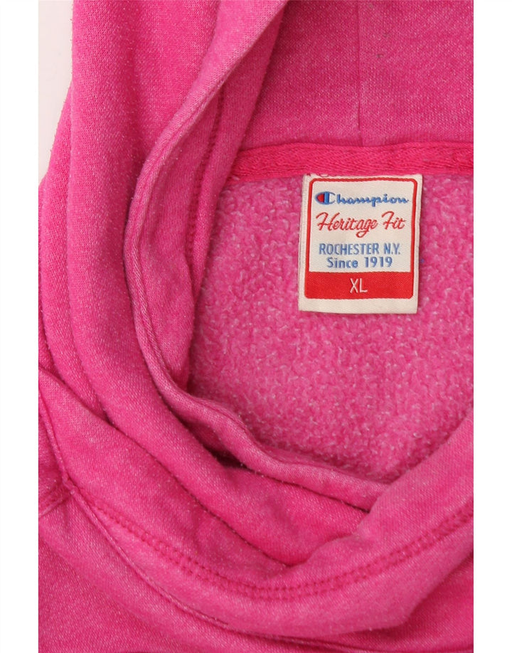 CHAMPION Womens Graphic Hoodie Jumper UK 18 XL Pink Vintage Champion and Second-Hand Champion from Messina Hembry 