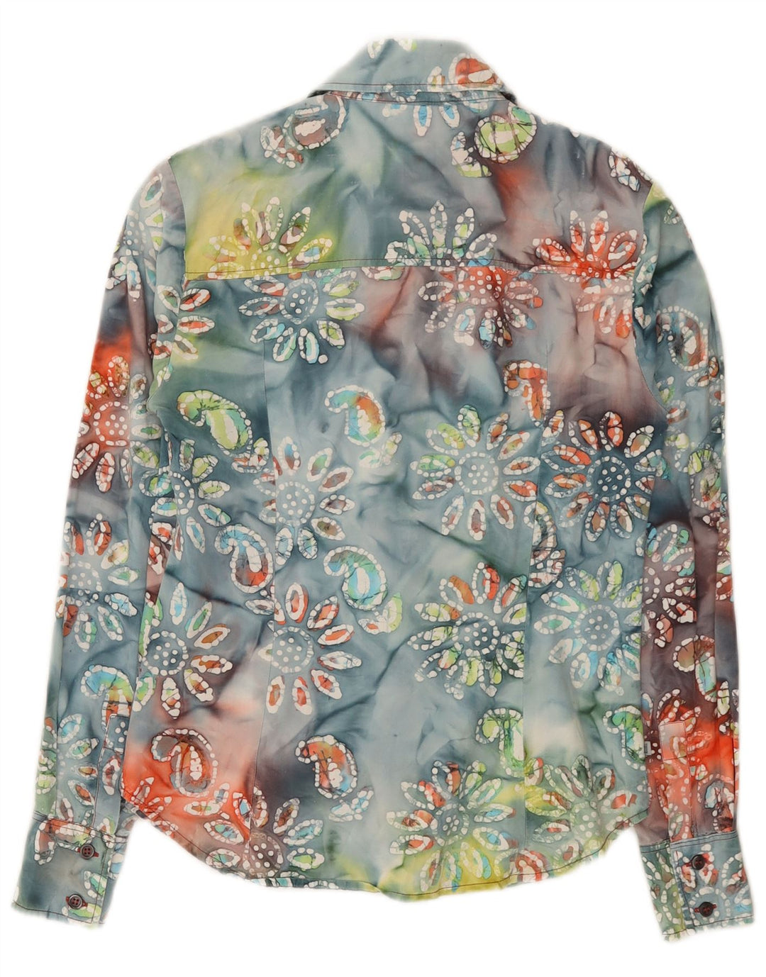 Camisa feminina Think Pink UK 10 pequena de algodão floral multicolorido