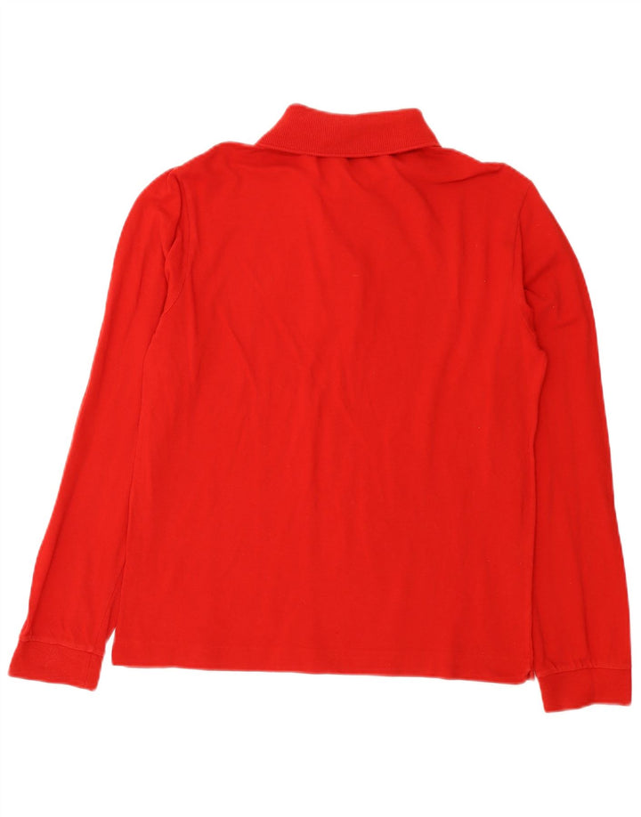Camisa polo masculina de manga comprida Lacoste tamanho 3 pequeno algodão vermelho