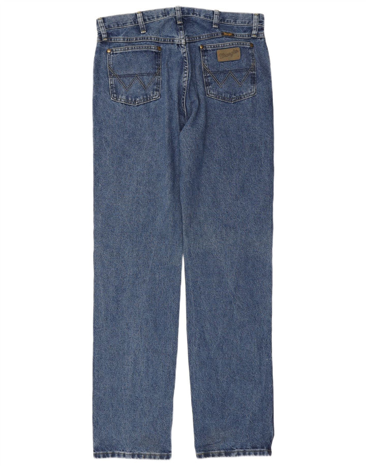 Wrangler Mens Straight Jeans W34 L36 Azul Algodão