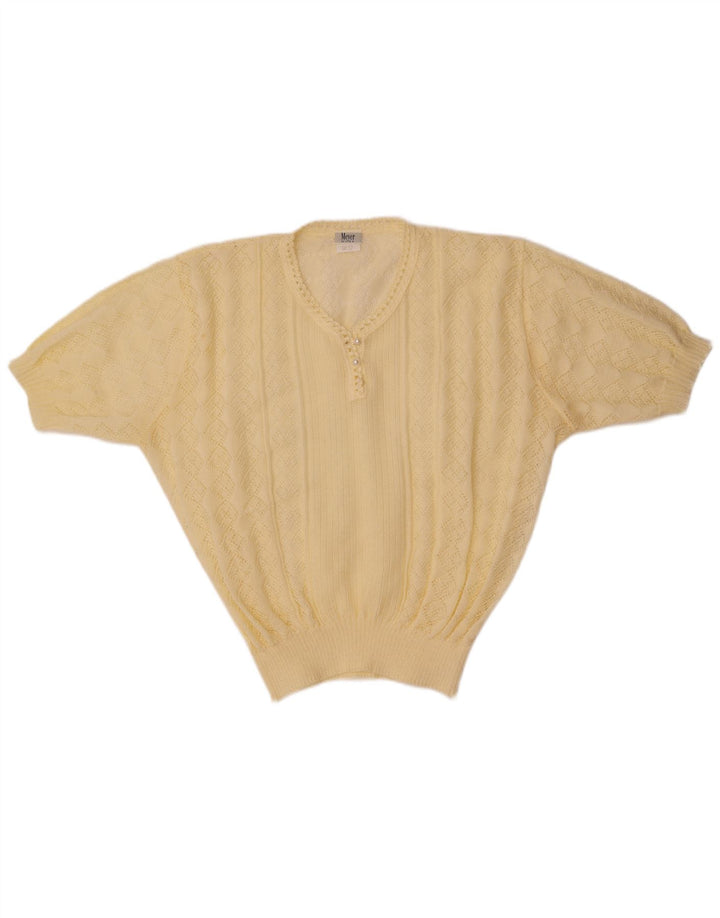 Blusa de malha feminina vintage top IT 52 2XL off white poliacrílico
