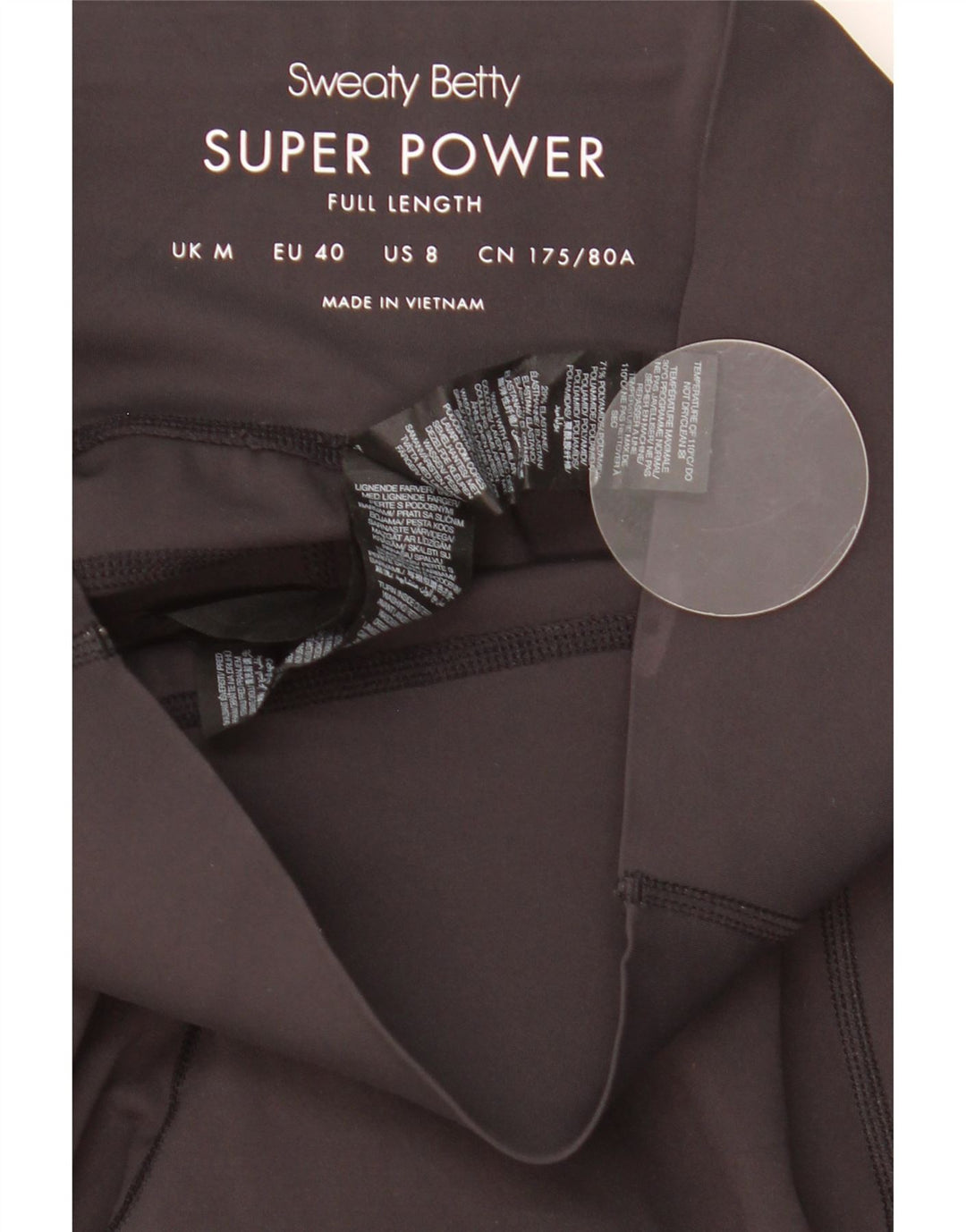 Leggings femininas Sweaty Betty UK 12 poliamida preta média