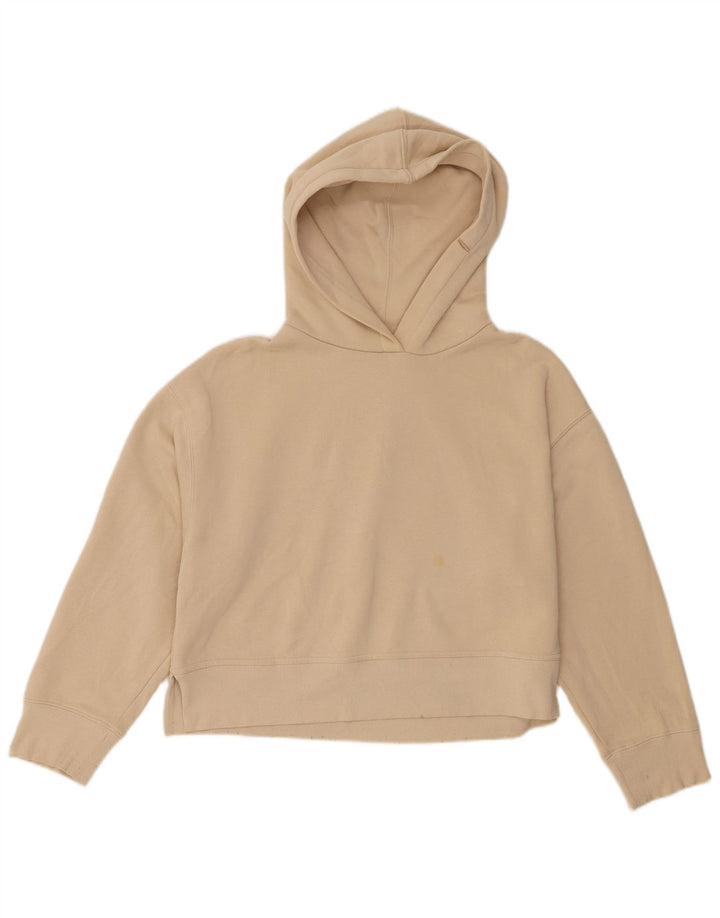 Zara Womens Oversized Hoodie Jumper Reino Unido 14 Algodão Bege Médio