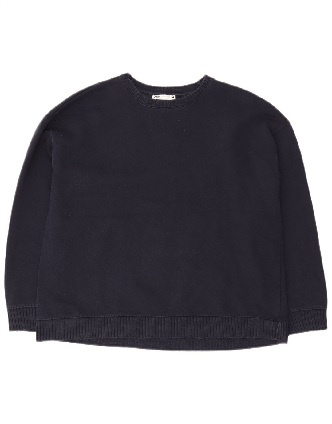 ZARA moletom feminino oversized jumper UK 14 médio azul marinho