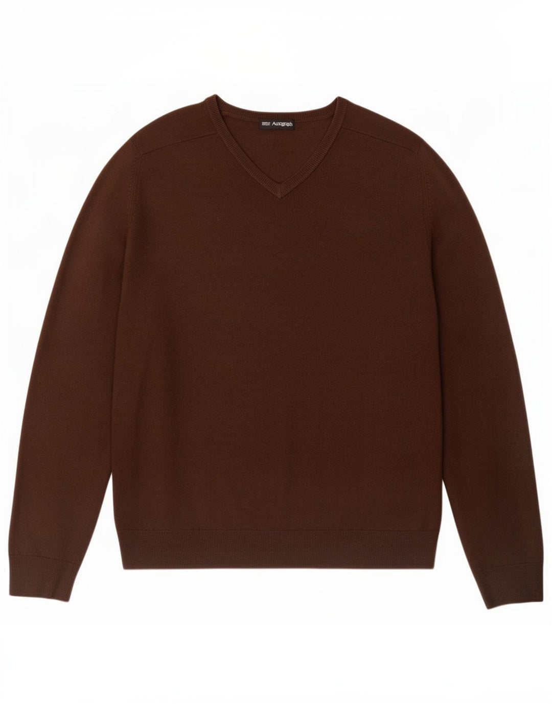 Suéter masculino Marks & Spencer com decote em V grande acrílico marrom