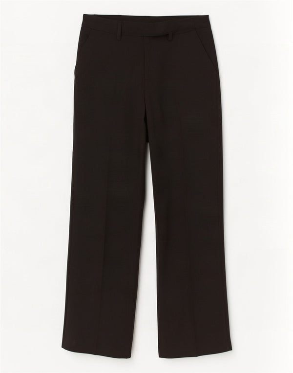 Calça feminina de terno reto Topshop UK 12 médio W30 L30 poliéster preto